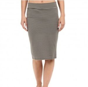 Toad & Co Transito Pencil Straight Skirt Striped Ponte Stretch Knit NWT Size XS